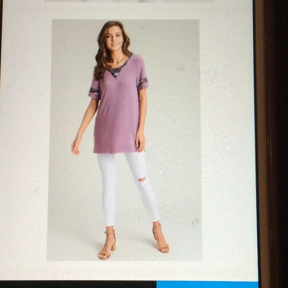 🫐 First love contrast top with short sleeves camo and pink - Picture 7 of 8